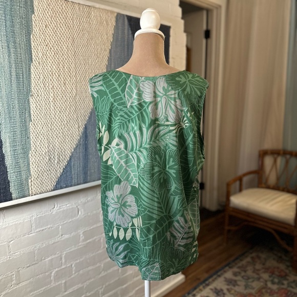 Hawaii Makai Beach Vintage Hawaii Lightweight Green Leaf Tank Top - Picture 7 of 8